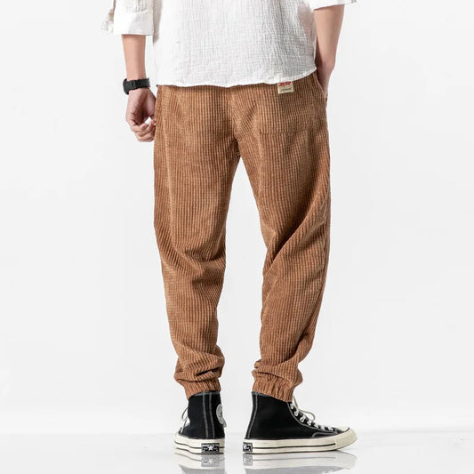 2025 New Japanese Loose Water Washed Men's Casual Pants, Chinese Wind Light Core Velvet Small Leg Pants, Trendy Men's Pants