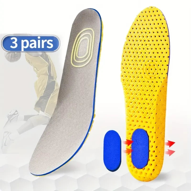 3 Pairs Unisex Orthopedic Memory Foam Insoles - Breathable Deodorant Cushioning for Superior Comfort & Support