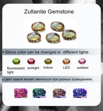 Square Zultanite Rings Paved CZ Zircon Color Change Gemstone Gold Plated Open Sultanite Diaspore Crystal Jewelry for Women
