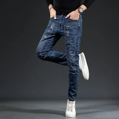 Cargo Jeans for Men Japanese Street Style Trousers Luxury Aesthetic Wide Leg Y 2k Vintage Grunge Y2k Regular Xs Man Cowboy Pants