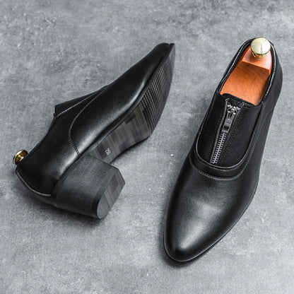 Mens High Heels Dress Shoes Formal Elegant Men's Oxfords High Heels Shoes Casual Business Office Party Loafers Wedding