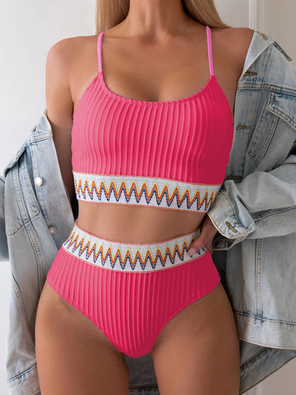 Sexy Solid Yellow Bikini High Cut Pleate Women's Swimsuit Separate Beach Bathing Suit High Waist Swimwear Biquini New