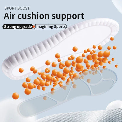 Air cushion TPU Upgraded Sports Shock Absorption Insoles High Elastic Running Sneaker Pads Rebound Deodorant Comfortable Feet C