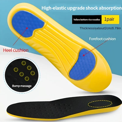 1 Pair Shock Absorption Comfortable Memory Foam Sport Insoles for Men Women Shoe Inserts Pad Soft Breathable Sneakers Running