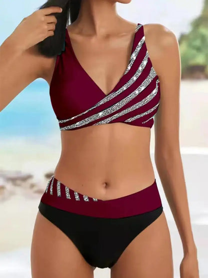 New Women Sexy Stripe Bikini Female Summer Swimsuit Two Piece Bikini Set Beachwear Swim Suit Swimwear Brazil Bathing Suit
