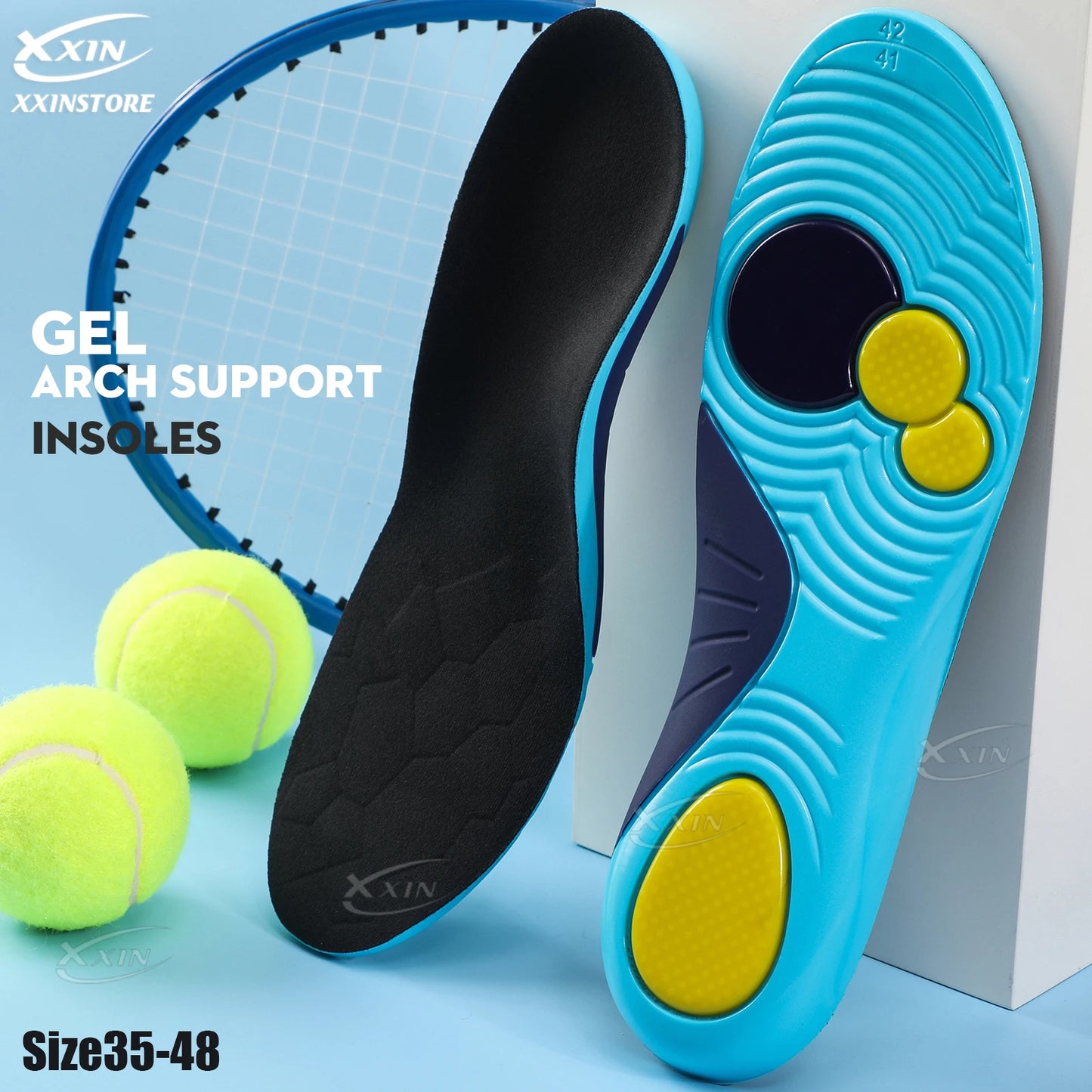 【Xxin】Arch Support Insoles Orthopedic Shoe Pads Gel Sport Insoles for Men Women Health Insole Size35-48