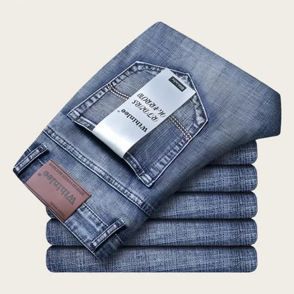 2025 New High-Quality Denim Pants for Men - Spring Men's Pants - Men's Business Straight-Fitting Loose Elasticated Casual Pants