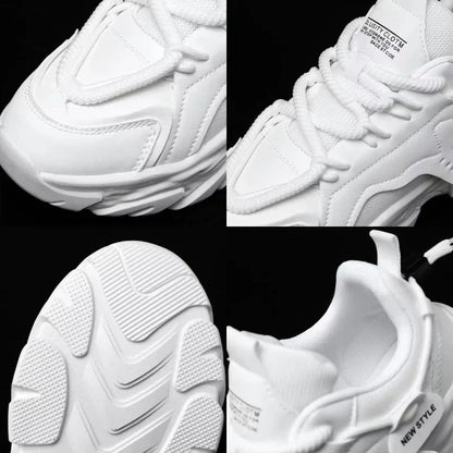 Men Sneakers Mesh Men Shoes PU Leather Platform Casual Sneakers Increased Vulcanized Shoes Light Running Shoes Tenis Masculino