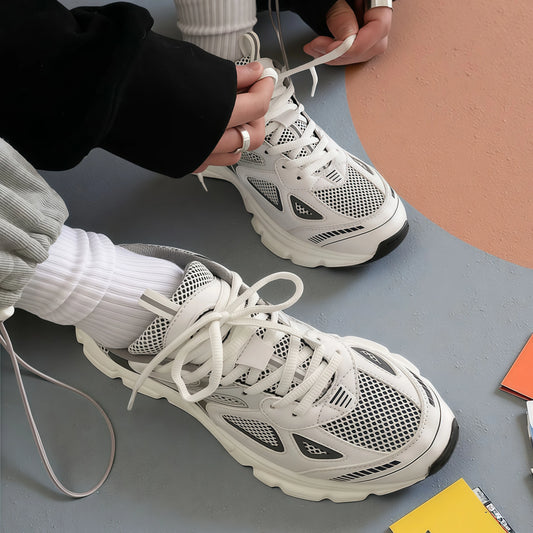 Women's Luxary Chunky Sneakers 2025 trend Fashion Mesh Breathable Shoes for Men Sports Running Casual Ladies Fitness Vulcanize