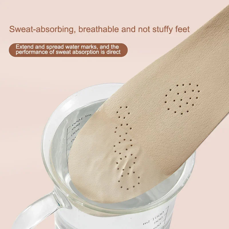 Cowhide Insoles for Shoes Arch Leather Latex Sports Insole Support Shoe Pads Shock Absorbing Plantar Fasciitis Template Inserts