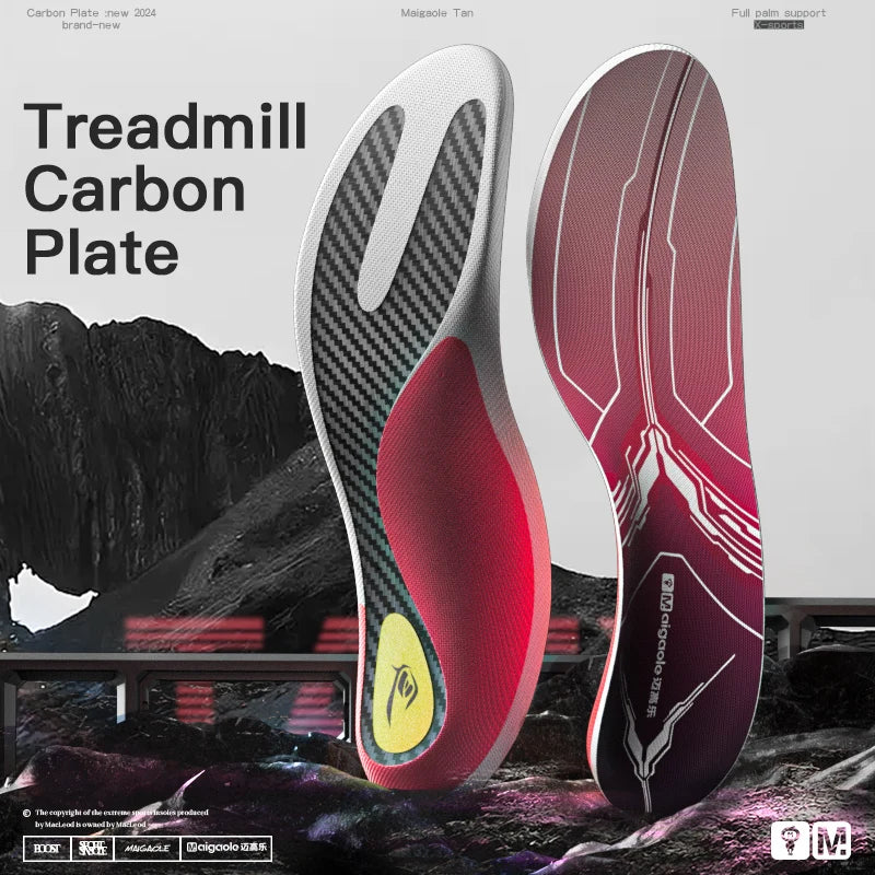 Maigaole Treadmill Special Carbon Plate Sports Insole Y-Shaped Lightweight Ultra-Thin Jogging Speed Shock-Absorbing Pad