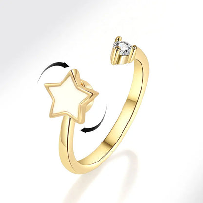 VENTFILLE 925 Sterling Silver Sunflower Diamond Zircon Rotatable Ring For Women Gift Relieve Stress Ring Jewelry Wholesale