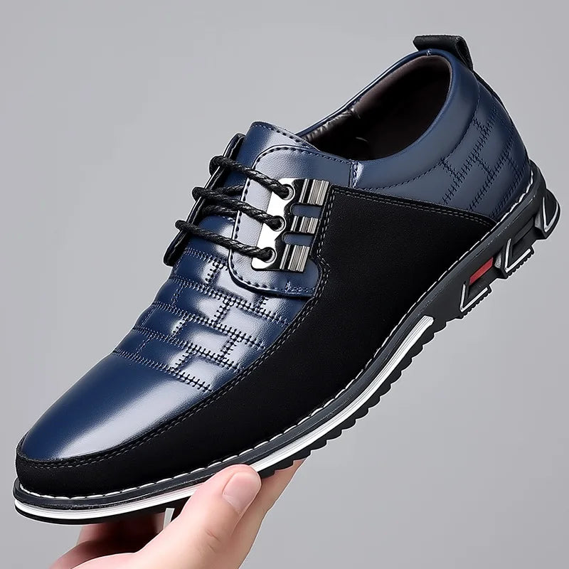 Men Formal Leather Shoes Slip on Soft Loafers Anti Slip Breathable Driving Flats Spring Walking Office Work Shoes