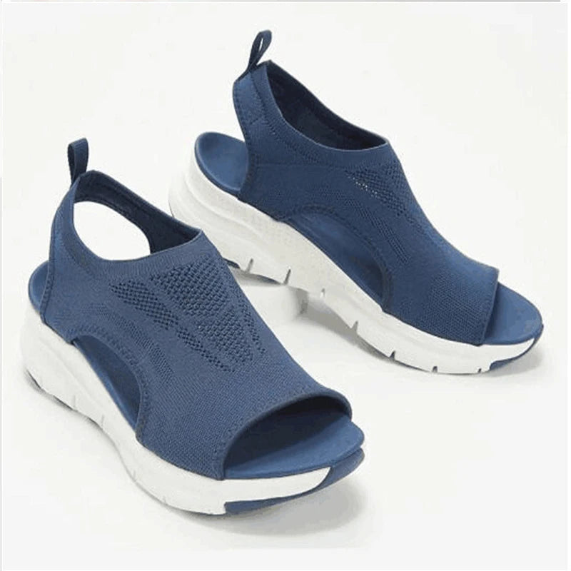Women Summer Shoes  Mesh Fish Platform Sandals Women's Open Toe Wedge Sandals Ladies Light Casual Shoes
