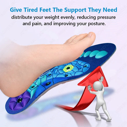 Magnetic Acupressure Arch Support Insoles Massage for Foot Pain Relief Magnetic Slimming Templates Improved Blood Circulation