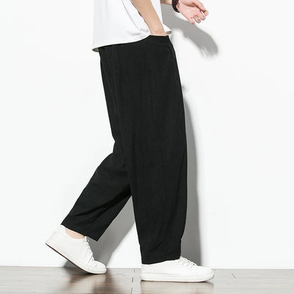 Spring Autumn Corduroy Casual Man Pants Harajuku Loose Fit Ankle-length Harem Men's Pants