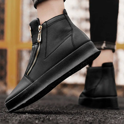 Fashion Brand Mens High-top Sneakers Hot Sale White Platform Casual Shoes Men Zipper Designer Sneakers Street Skateboard Shoes