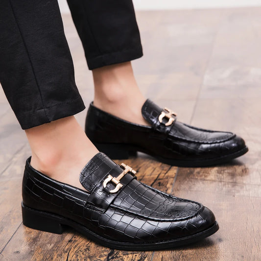 Autumn Brock leather men's head layer cowhide British Korean version breathable business dress casual wedding leather shoes