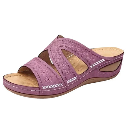 Summer Women Wedge Sandals Premium Orthopedic Open Toe Sandals Vintage Anti-slip Leather Casual Female Platform Retro Shoes
