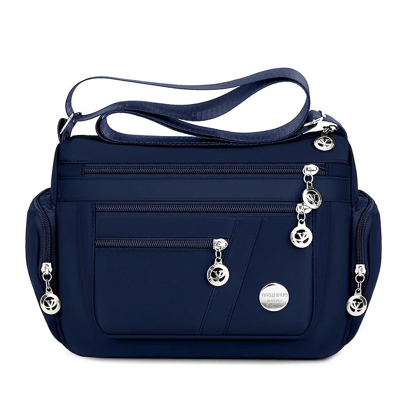 Lightweight Nylon Crossbody Bag for Women , Casual Style, Adjustable Strap, Zip Closure, Multi-Compartment Storage