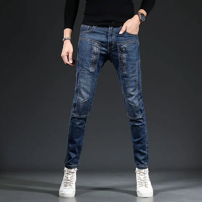 Cargo Jeans for Men Japanese Street Style Trousers Luxury Aesthetic Wide Leg Y 2k Vintage Grunge Y2k Regular Xs Man Cowboy Pants