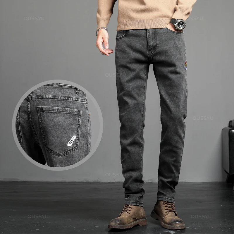 2025 New Men's Stretch Skinny Jeans Fashion Casual Cotton Denim Slim Fit Pants Male Korean Trousers Streetwear Brand Clothing
