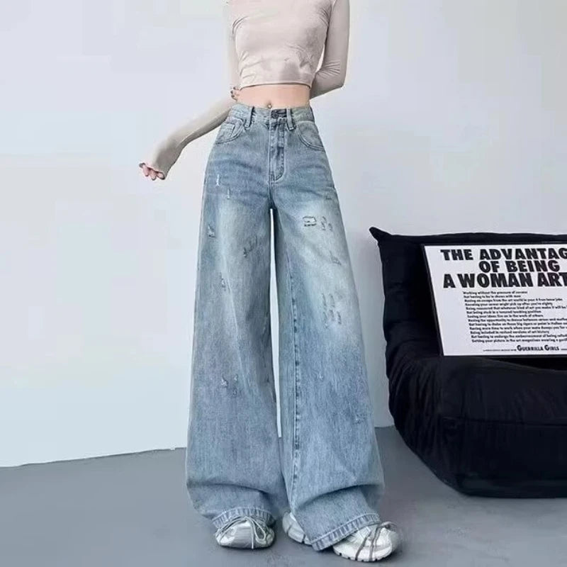 Streetwear Hosen Baggy Jeans Woman Clothing Y2k Shorts Women's Overalls Y2k 2000s Clothes Denim Woman Pants Harajuku Fashion