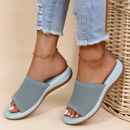 Sandals Women Elastic Force Summer Shoes Women Flat Sandals Casual Indoor Outdoor Slipper Summer Sandals For Beach Zapatos Mujer