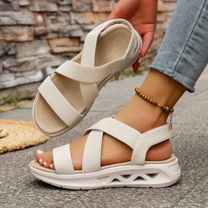 Summer New 2025 Wedge Women's Sandals Platform Outdoor Beach Shoes for Women Elastic Band Design Women Sandals Size 36-43