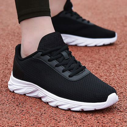 Mens Leather Sneaker Sports Shoes Simple Solid Color Fashion Summer New Pattern Mesh Breathable Classic Sneaker Zapatillas