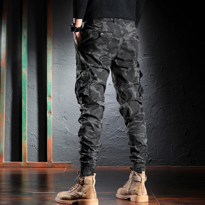 Street Fashion Men Jeans Camo Stretch Loose Fit Big Pocket Casual Cargo Pants Hombre Hip Hop Joggers Men Baggy Trousers