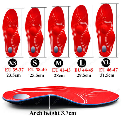 KOTLIKOFF Severe Flat Feet Insoles Orthotic Arch Support Inserts Orthopedic Shoes Sole For High Heel Plantar Fasciitis Men Woman