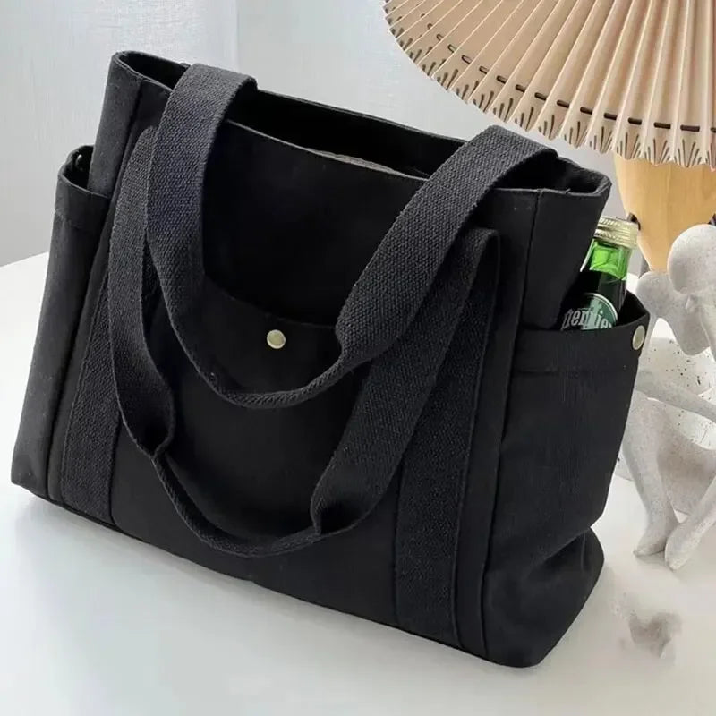 Large Capacity Tote Canvas Bag for Work Outgoing High Appearance Commuting Versatile Art Student Clothing Book Shoulder Bag Bag