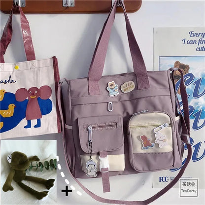 Nylon Waterproof Canvas Women Handbags Shoulder Bag Japanese Ladies Messenger Bag Student School Crossbody Bags for Girl Satchel