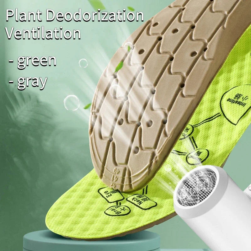 Wormwood Insoles Foot Acupressure Insole Men Women Soft Breathable Sports Pads Soft Sweat-absorbing Deodorant Running Insoles