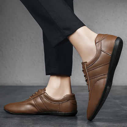 Men Business Casual Lace-up Shoes Leather Men's Comfortable Driving Flats Sneakers Shoes Quality Classic Outdoor Oxfords Shoes