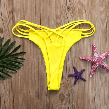 New Swimwear Women Swim Sexy Bikini Thong Swimwear Trunks V Swimsuit Swimwears Tankinis Set