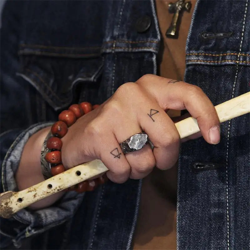 XIYANIKE Vintage Punk Insensate Stone Adjustable Rings For Men Women Fashion New Year Jewelry Gift Party Rock anillos mujer