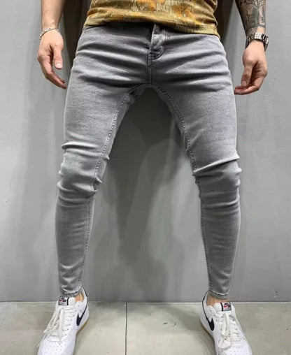 Mens Jeans Casual Skinny Pants Stretch Denim Trousers Male Slim Fit Straight Pants Fashion Jeans Soild Pencil Pants Man Clothing