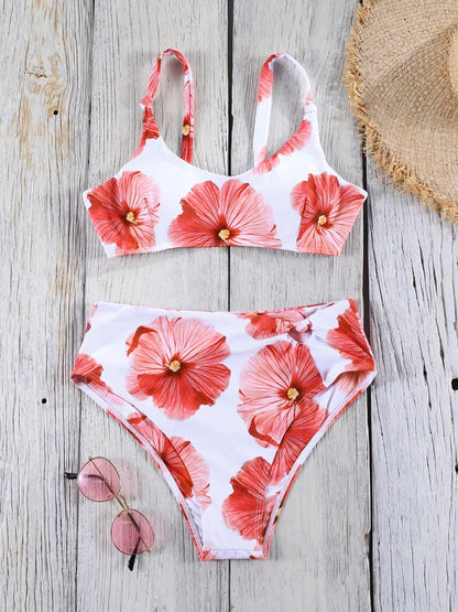 Printed Swimwear  Swimsuits Bandage Bikini Sets Summer Bikinis High Cut Biquinis New Beachwear Low Waist Swimsuit