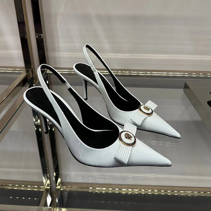 High Heels Women's Thin Heels Pointed French Temperament Bow Light Mouth Single Shoes Women