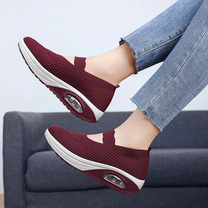 New Comfort Casual Women's Shoes Fashion Soft Sole Breathable Hollow Out Flat Shoes