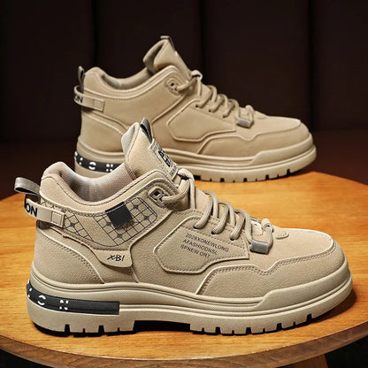 Men's Casual Shoes Skateboarding Shoes Lightweight high top Men Shoes Flat Lace-Up Sneakers Male Business Travel Tenis Masculino