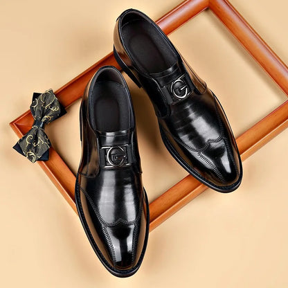 Men Casual Shoes Fashion Brand Classic Casual Men Leather Shoes Black Breathable Business Men Shoes Large Size