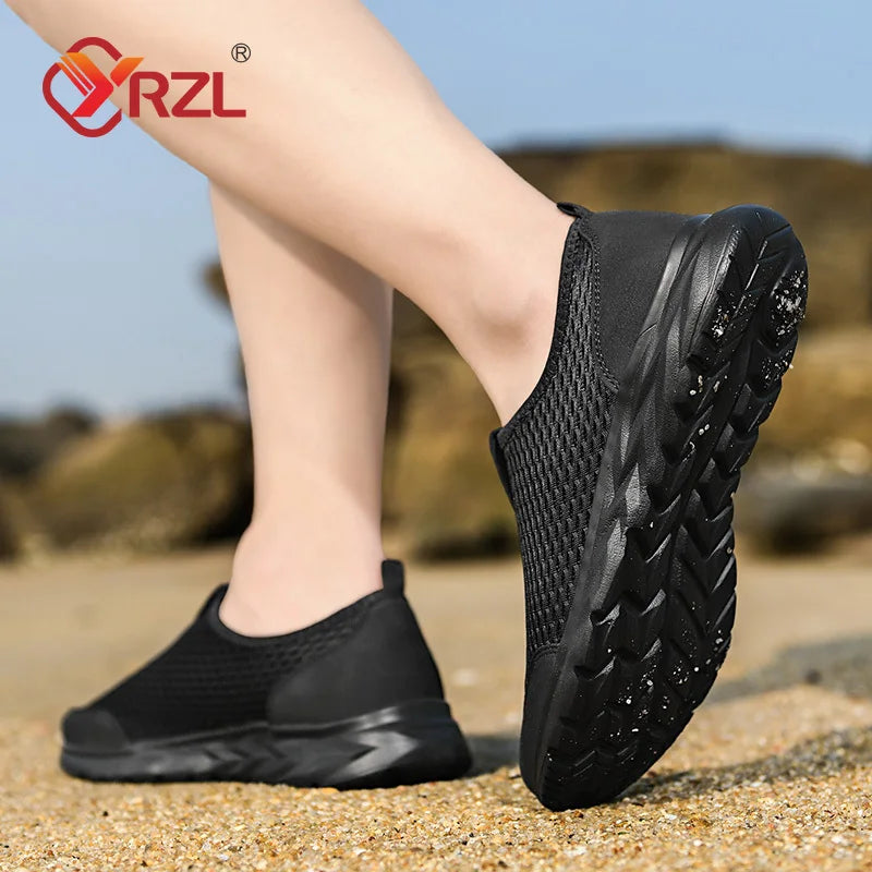 YRZL Men's Sneakers Breathable Mesh Men Casual Shoes Outdoor Non-Slip Big Size Loafers Walking Lightweight Male Tennis shoes