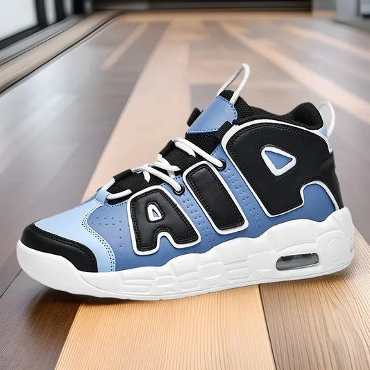 Plus Size Basketball Shoes Men's AIR Sport Sneakers Pure Color Synthetic Material Low Top Black White Panda Design Casual Sports