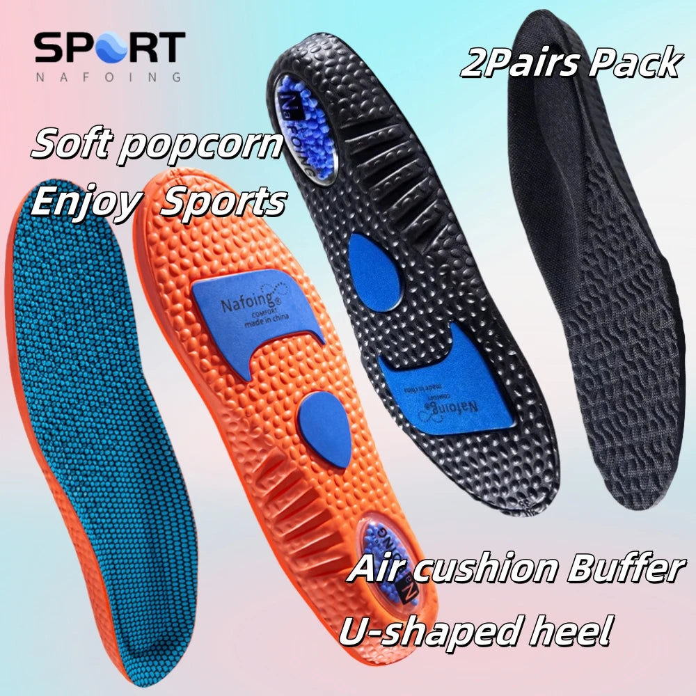 1Pair NAFOING Boost Sport Insoles Men's Women's Sneaker Insoles Super Soft Bottoms Air Cushioning For Shock Absorption Comfort