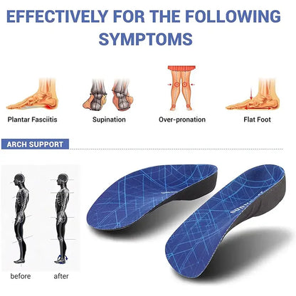 3/4 Length EVA Orthotic Insoles: High Arch Support For Correcting Posture & Enhancing Comfort