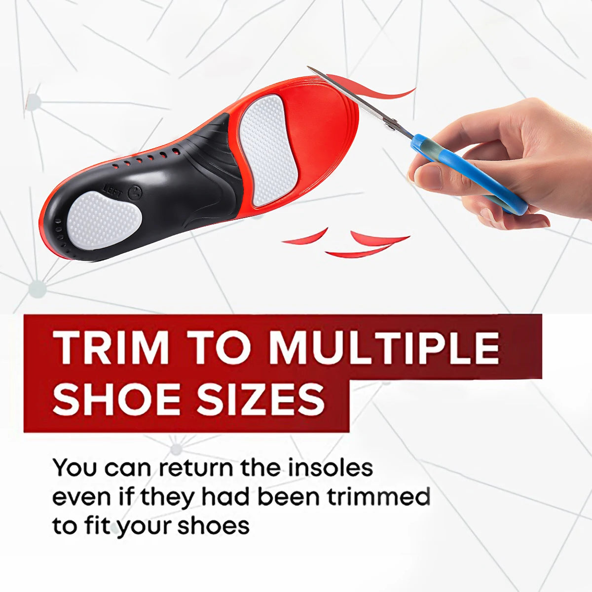 220+ Lbs Heavy Duty High Arch Support Insoles for Men Women Shock Absorbing Shoe Inserts for Flat Feet Standing All Day Insole