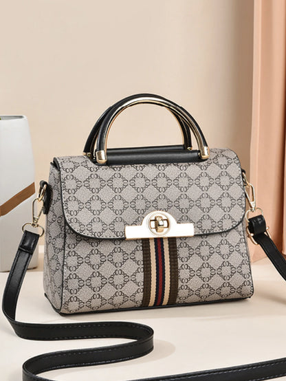 Fashionable geometric printed decorative handbag, elegant and versatile shoulder bag, large capacity crossbody bag